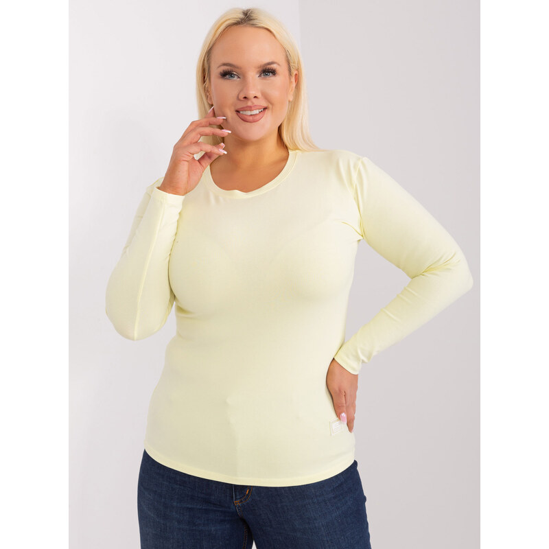 RELEVANCE Světle žluté basic tričko s dlouhým rukávem --light yellow 89460713
