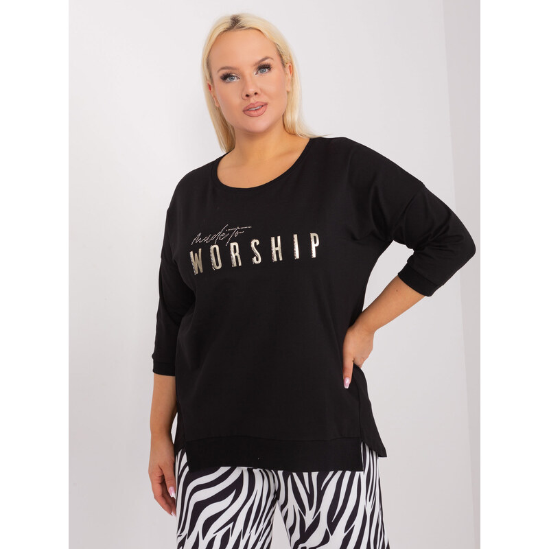 RELEVANCE Černé tričko WORSHIP --black Černá 89438428