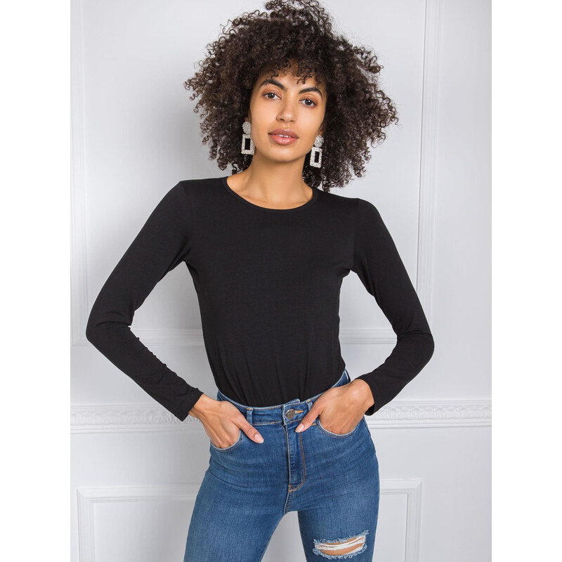BASIC Dámské černé tričko s dlouhým rukávem BR-BZ-2134.90-black