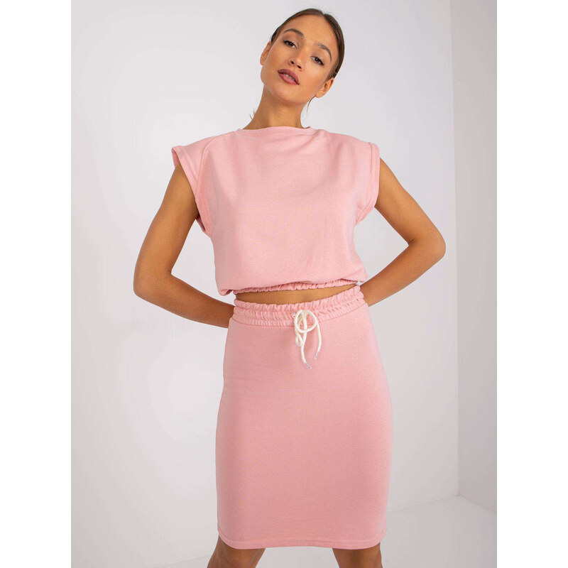 BASIC Světle růžový komplet sukně a topu Ursula --light pink Pudrová 85874112