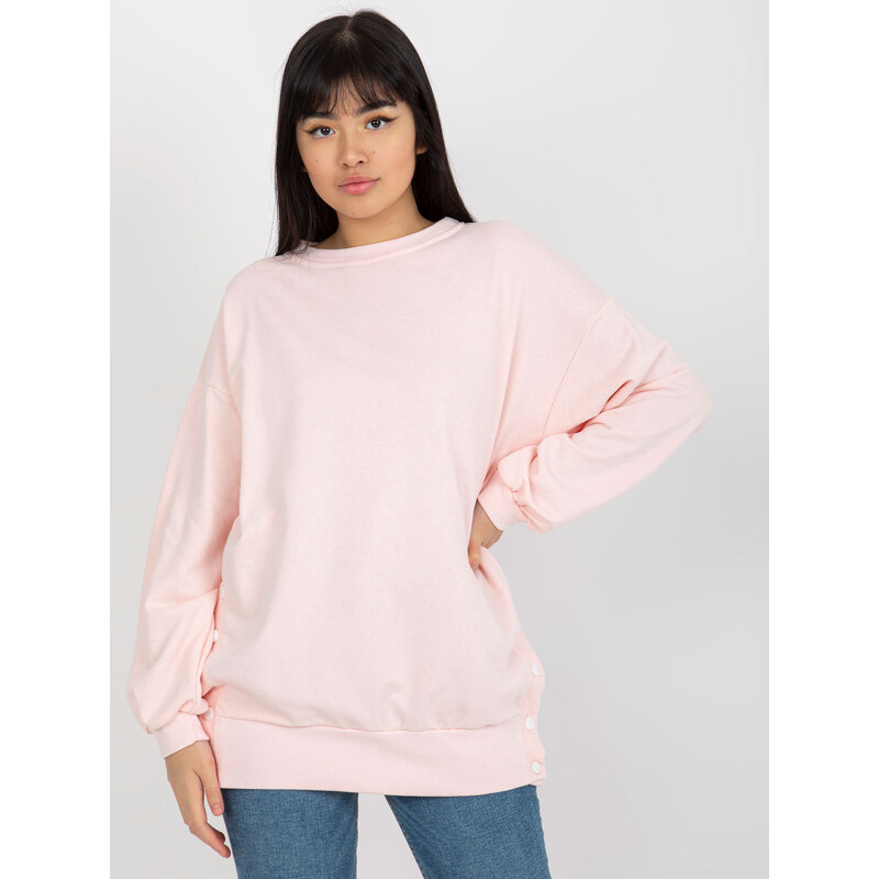 BASIC Světle růžová mikina se cvočky -light pink