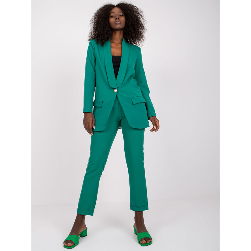 ITALY MODA Zelené sako na knoflík Guerrero --green Tyrkysová 67701672