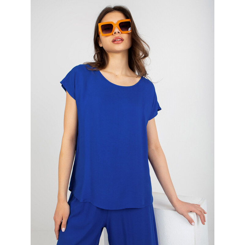 SUBLEVEL Modré volné tričko -cobalt Modrá 81312535