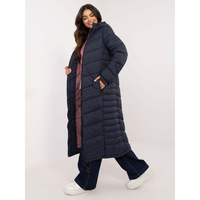 SUBLEVEL Tmavě modrá dámská dlouhá prošívaná bunda -dark blue 100833475