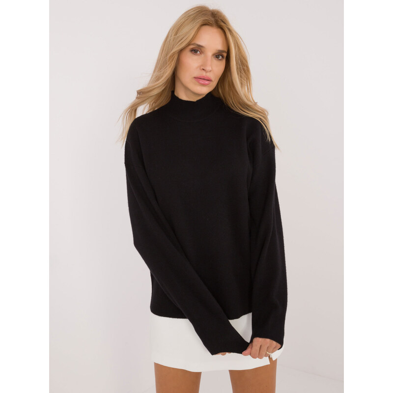 SUBLEVEL Černý dámský svetr s rolákem D93111AD90910A3-black
