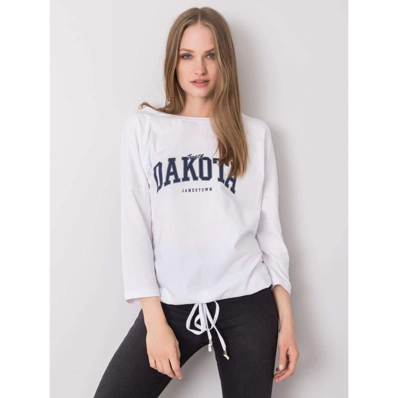 RUE PARIS Bílé dámské tričko s nápisem DAKOTA -white Bílá 60132046