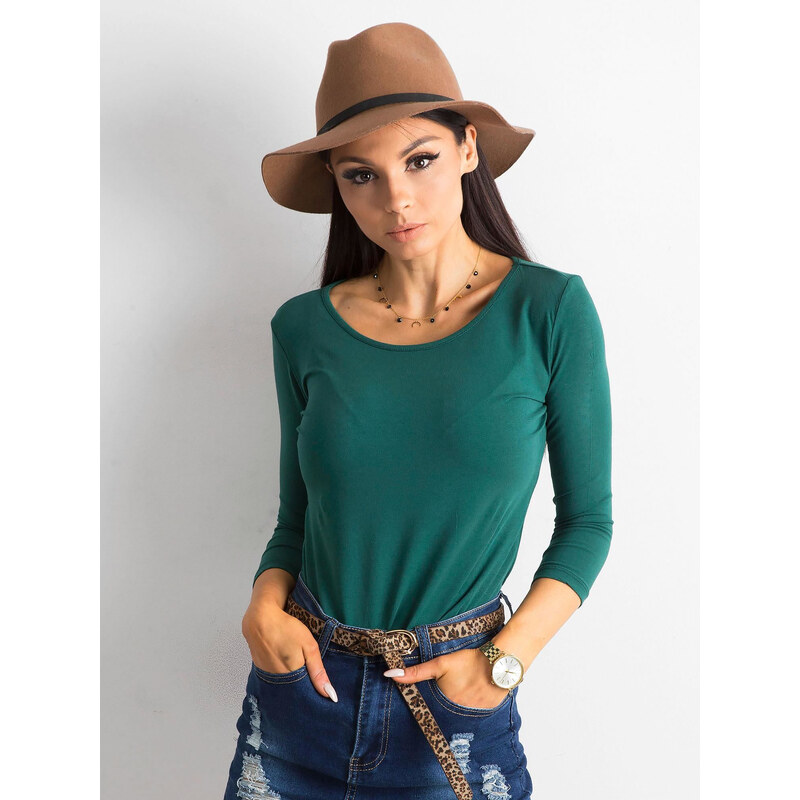 BASIC Dámské zelené tričko -dark green Tmavě zelená 52404900