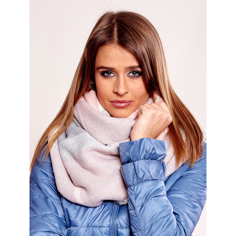 ITALY MODA Broskvově-šedá šála -peach-grey Světle růžová 85872281
