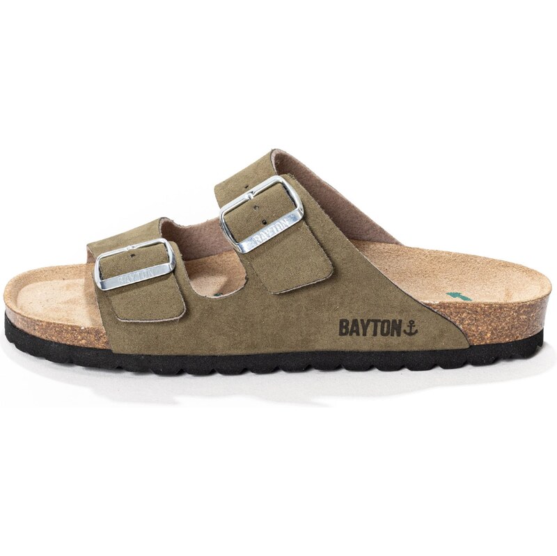Bayton Pantofle Athena béžová / khaki / černá / stříbrná
