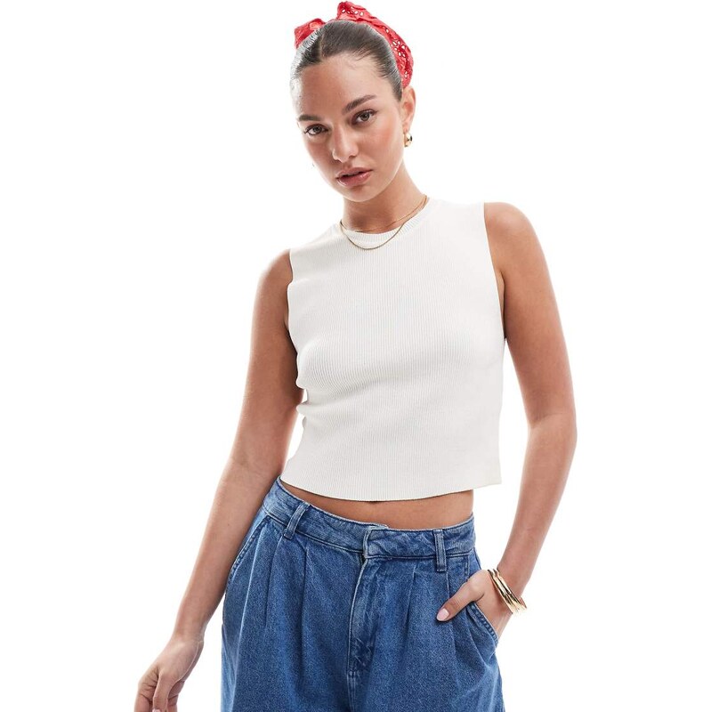 ONLY knitted tank top in white 105113147