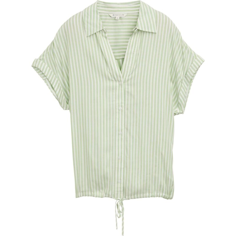 TOM TAILOR Halenka světle zelená / bílá