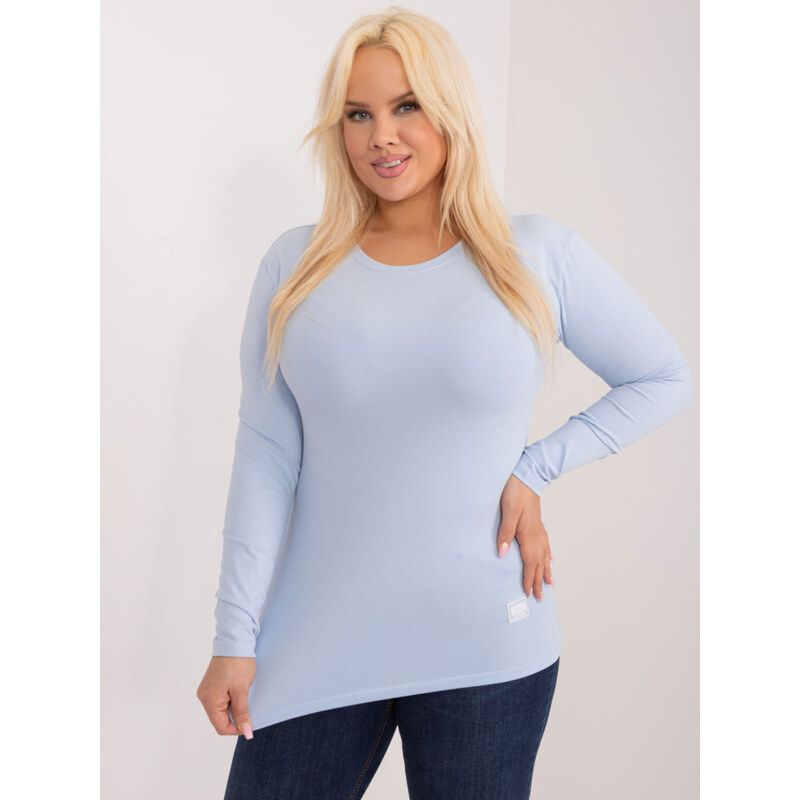 RELEVANCE Světle modré basic tričko s dlouhým rukávem -light blue 90067208
