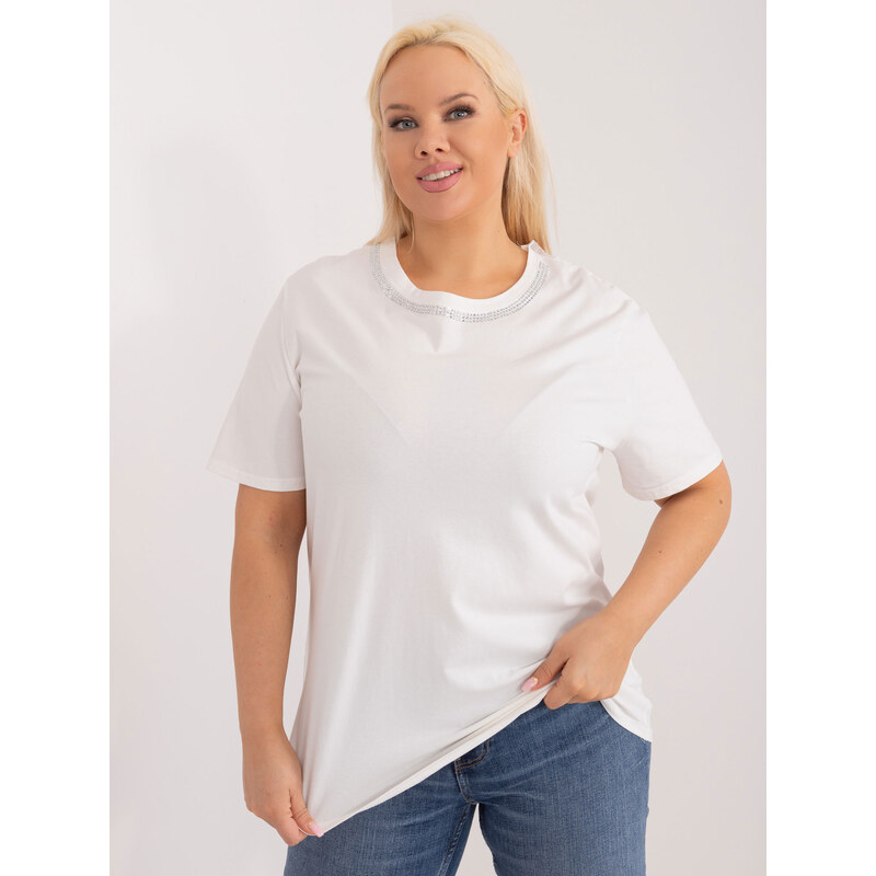 BASIC Bílé tričko s aplikací za krkem PM-BZ-GW2380.54-white