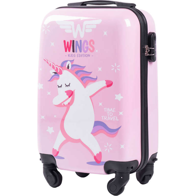 WINGS Růžový dětský kufr UNICORN 55x40x20 cm Světle růžová 100031079