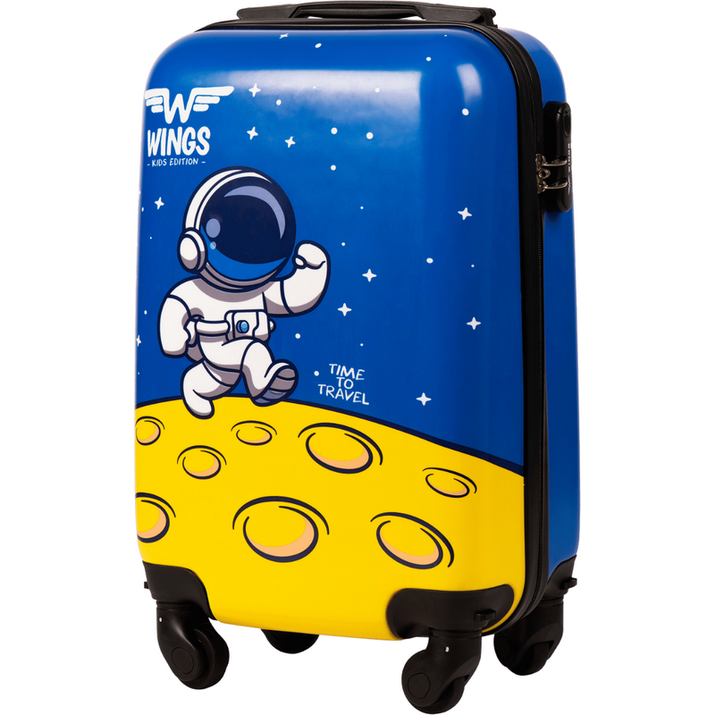 WINGS Modro-žlutý dětský kufr Astronaut 55x40x20 cm Modrá 105123266