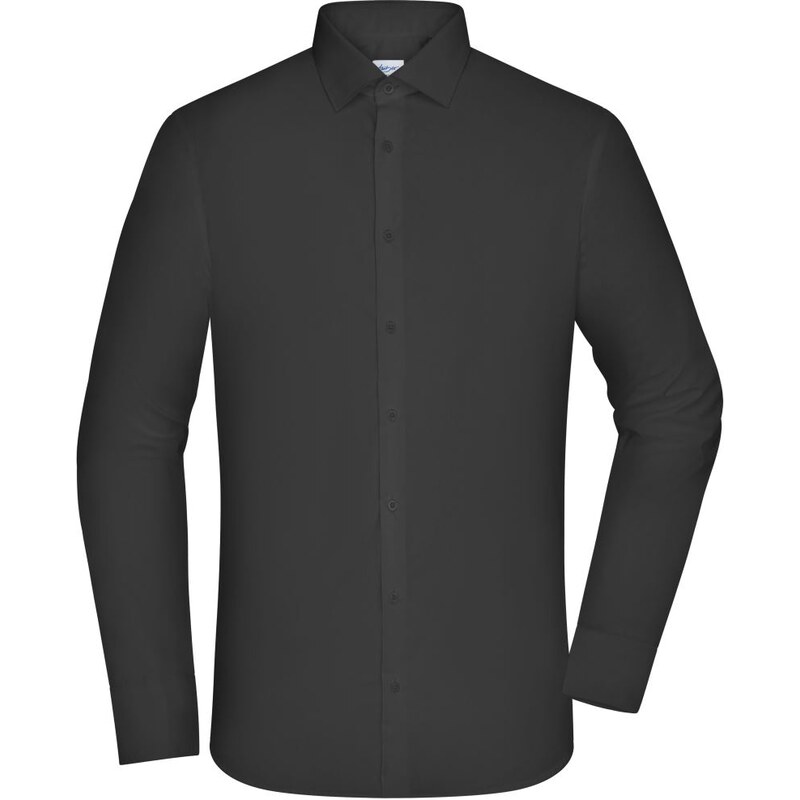 Pánská košile ze smíšeného popelínu s dlouhým rukávem Slim fit