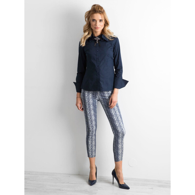 BASIC Dámské kalhoty se zvířecím vzorem NM-DE-SP-17632.30P-blue