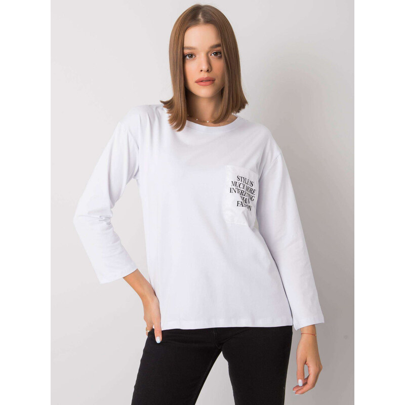 BASIC Bílé dámské tričko s kapsou --white Bílá 62254877