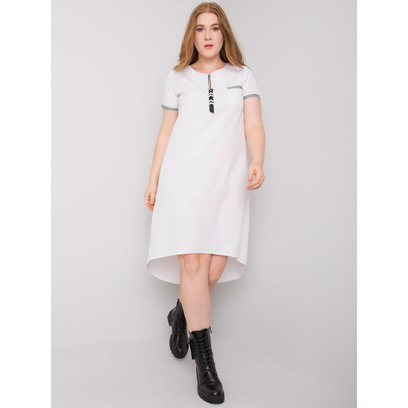 BASIC Bílé pohodlné šaty --white Bílá