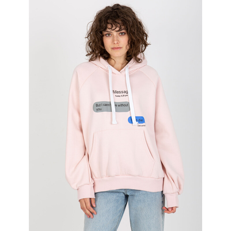 BASIC Světle růžová mikina s potiskem --light pink