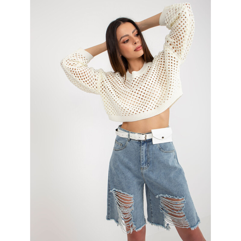 BASIC Modré trhané džínové kraťasy --blue Denim vzor 115406872