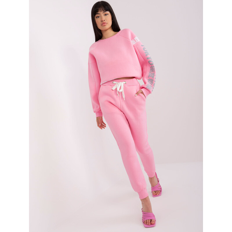 BASIC Růžové tepláky s kapsami EM-DR-HS-21-537.60-pink