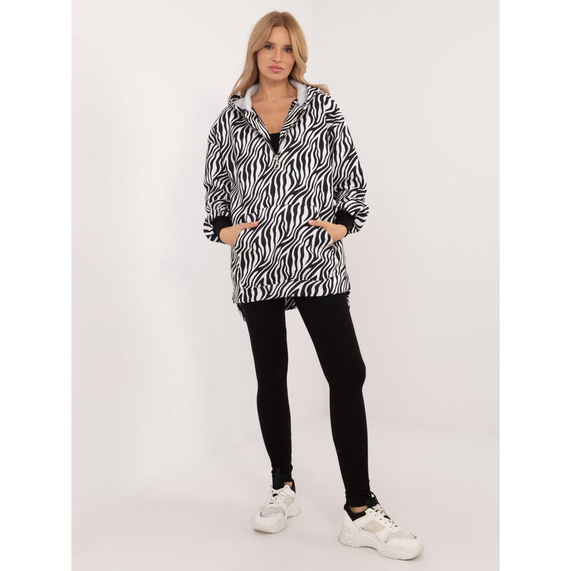 BASIC Černo-bílý třídílný set s mikinou s potiskem -black-white Černá 102708499