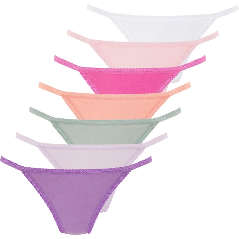 VIVANCE Tanga fialová / pink / pastelově růžová / bílá