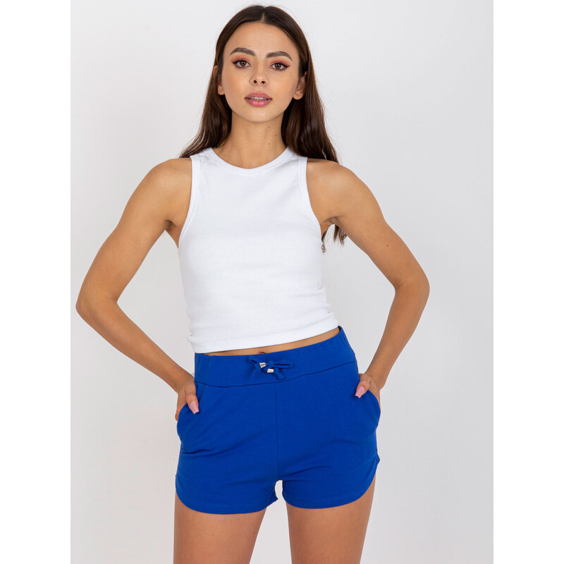 BASIC FEEL GOOD Tmavě modré teplákové šortky -dark blue Modrá 98078475