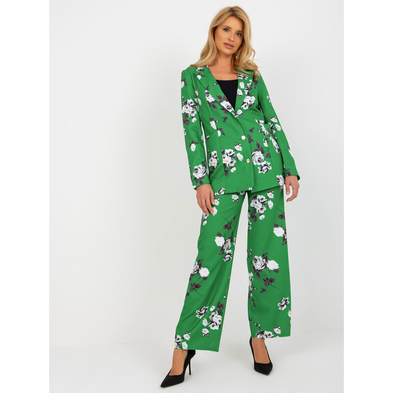 BASIC Zelené sako s květinovým potiskem -green Zelená 84025994