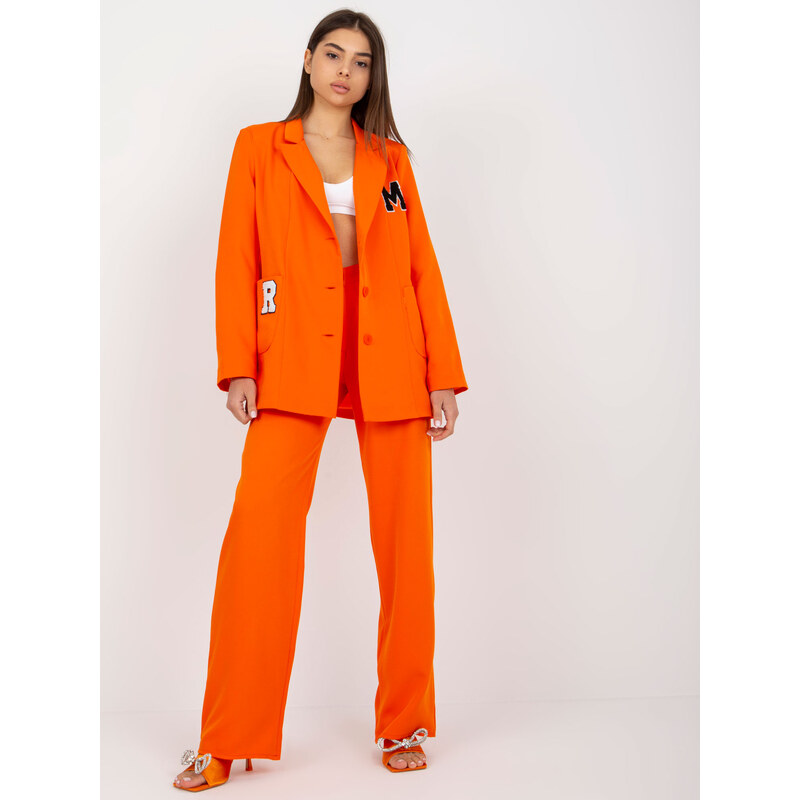 BASIC Oranžové sako s nášivkami -orange Oranžová 85881773