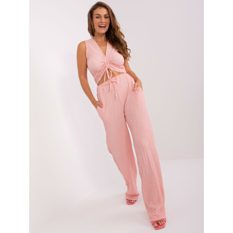 BASIC Světle růžový letní komplet -light pink Meruňková