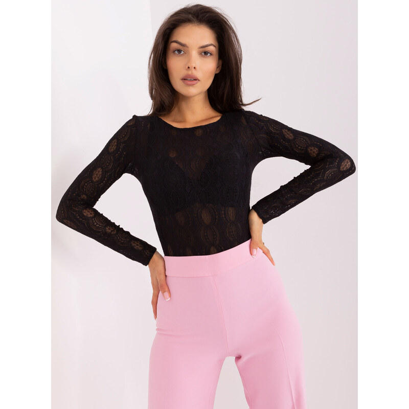 BASIC Černé průsvitné vzorované body LK-BO-509361.50P-black