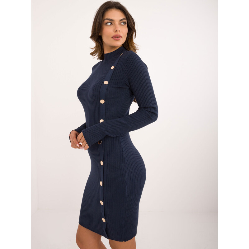 Wool Fashion Italia Dress-AT-SK-2345-2.32-navy blue