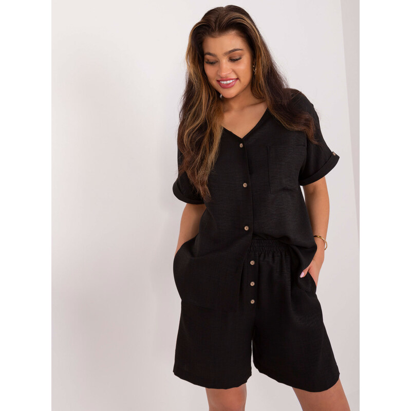 BASIC Černá letní souprava s halenkou a šortkami -black 93707026