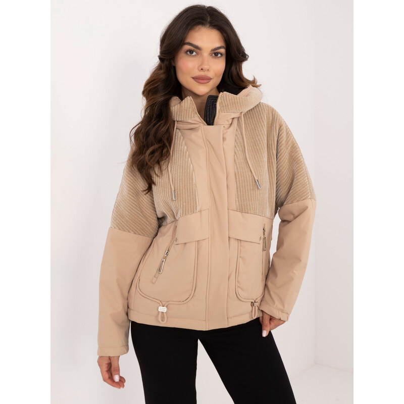 VASTON Béžová dámská přechodová bunda na zip -beige 101187678
