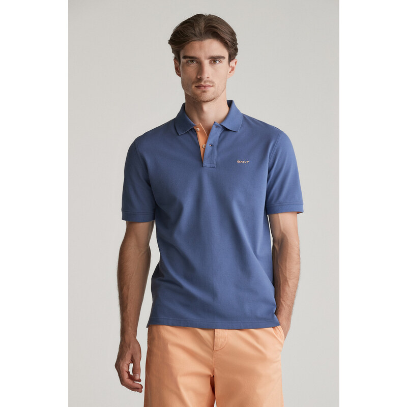 POLOKOŠILE GANT REG CONTRAST PIQUE SS POLO DUSTY NAVY
