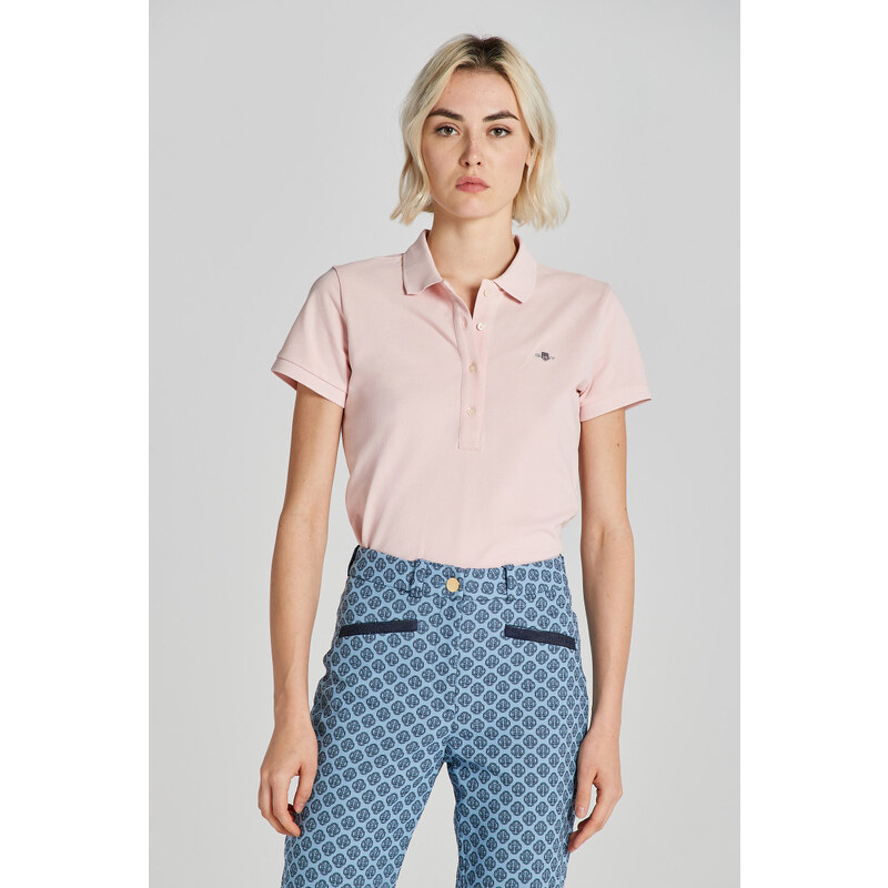 POLOKOŠILE GANT SLIM SHEILD CAP SLEEVE PIQUE POLO FADED PINK 105143502
