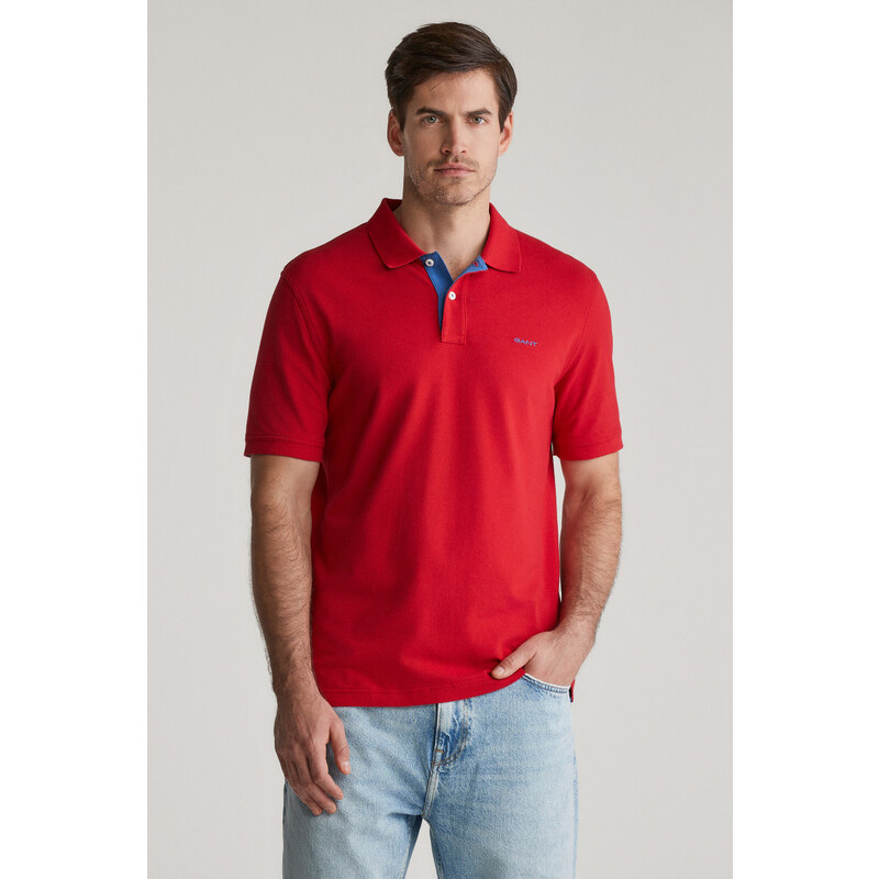 POLOKOŠILE GANT REG CONTRAST PIQUE SS POLO RUBY RED
