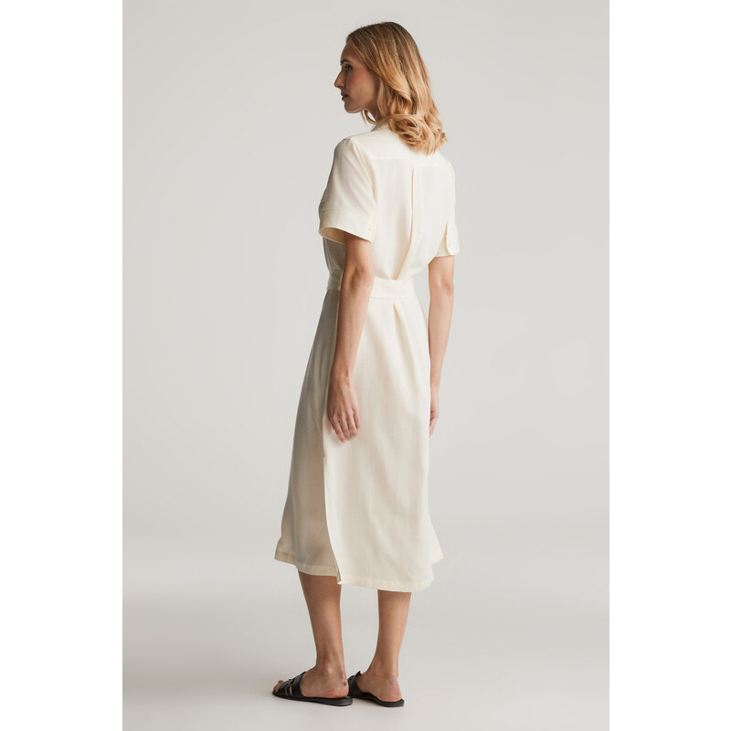 ŠATY GANT REG POCKET DRESS CREAM
