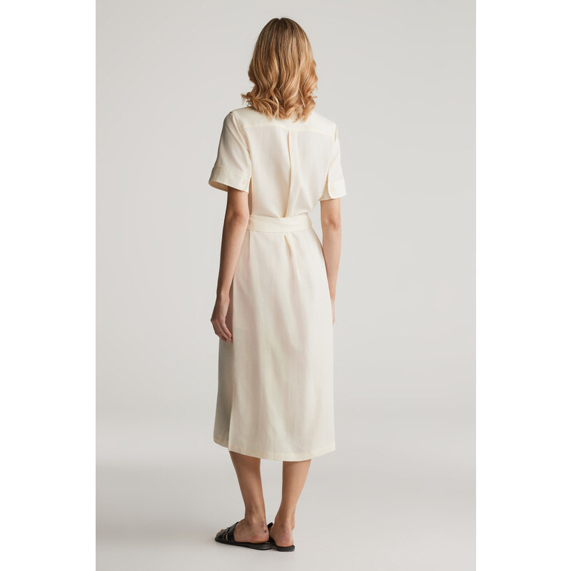 ŠATY GANT REG POCKET DRESS CREAM
