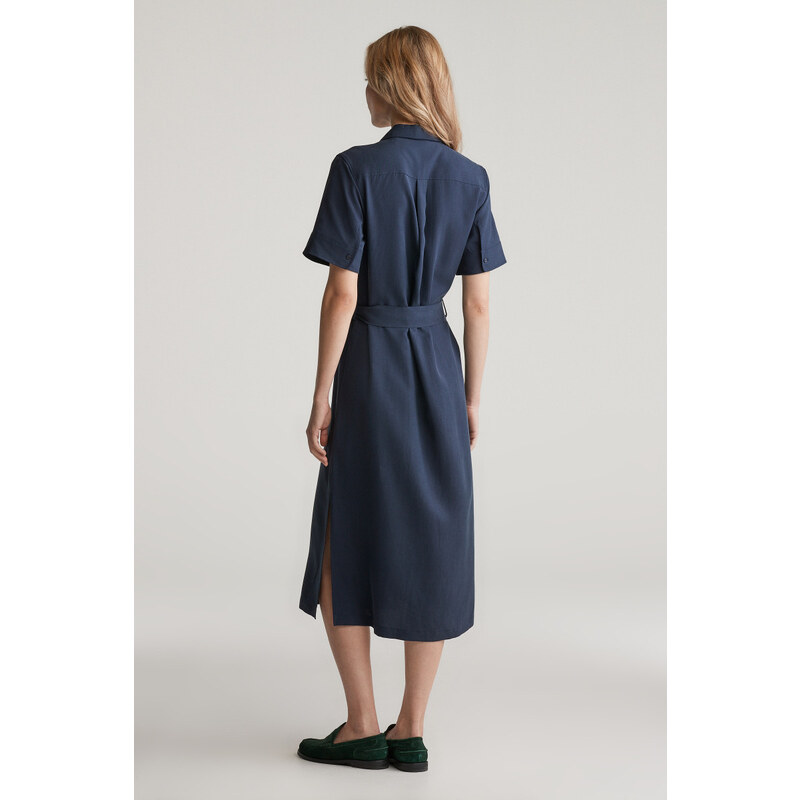 ŠATY GANT REG POCKET DRESS EVENING BLUE