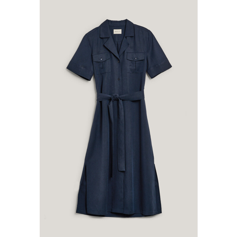 ŠATY GANT REG POCKET DRESS EVENING BLUE