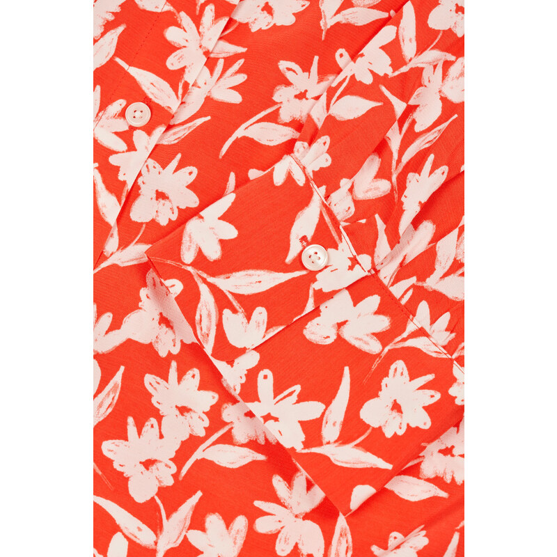 ŠATY GANT REG FLORAL PRINT SS SHIRT DRESS ORANGE RED