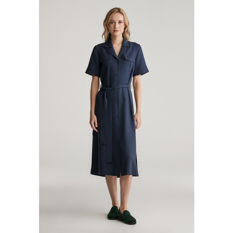 ŠATY GANT REG POCKET DRESS EVENING BLUE