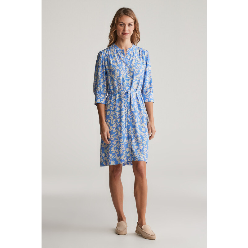 ŠATY GANT REG FLORAL PRINT SS SHIRT DRESS PERFECT BLUE