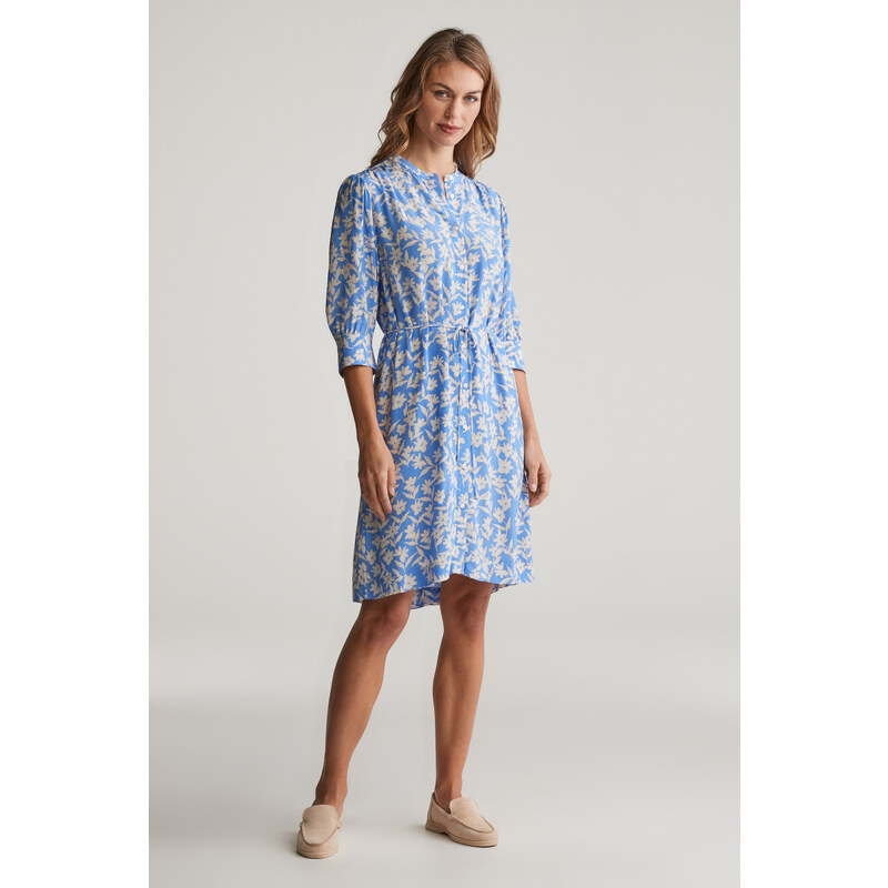 ŠATY GANT REG FLORAL PRINT SS SHIRT DRESS PERFECT BLUE