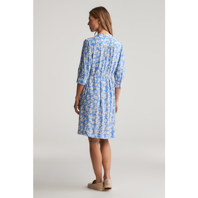 ŠATY GANT REG FLORAL PRINT SS SHIRT DRESS PERFECT BLUE