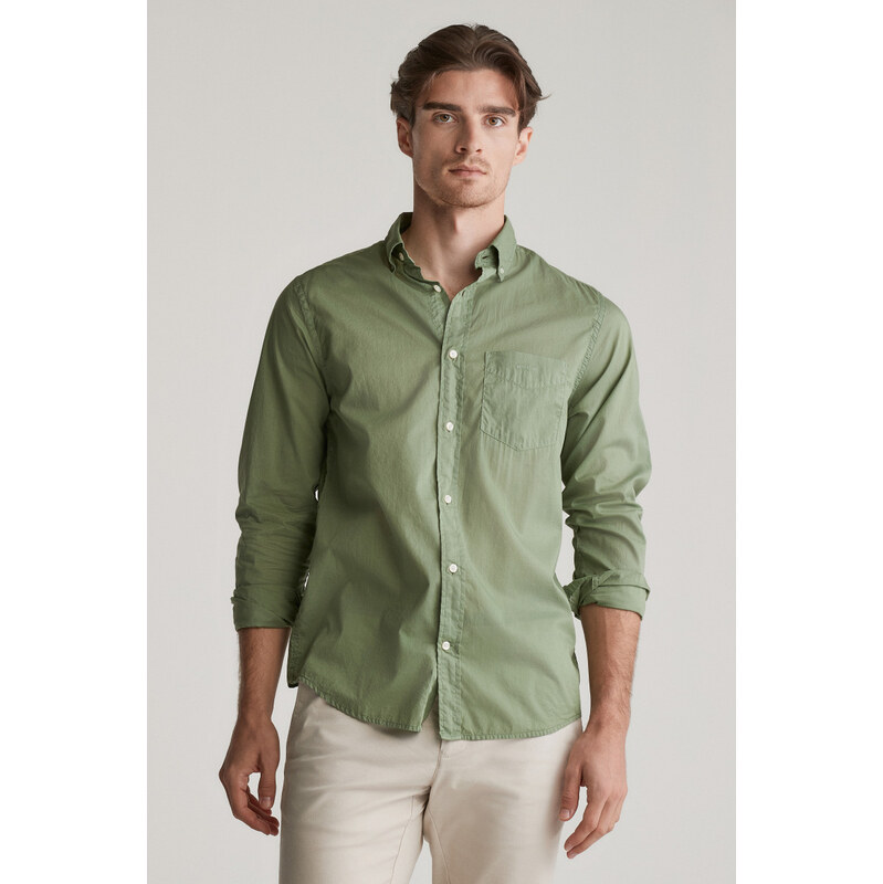 KOŠILE GANT REG SUNFADED VOILE SHIRT KALAMATA GREEN