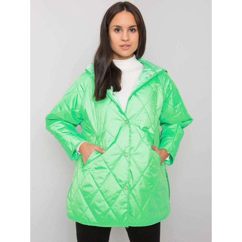 BASIC Neonově zelená dámská oversize prošívaná bunda -green 65790306